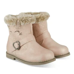 Bottines Fourré ROSE Fille Motif Animal Fermeture éclair