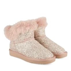 Bottines Fourré ROSE Fille Motif Paillettes A Enfiler