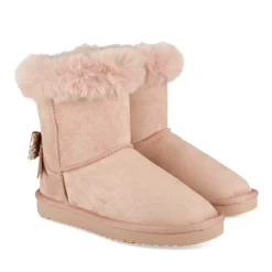 Bottines Fourré ROSE Fille Motif Paillettes A Enfiler
