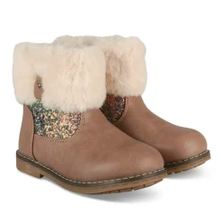 Bottines Fourré ROSE Fille Motif Paillettes Fermeture éclair