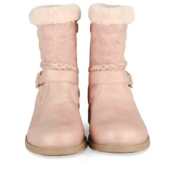 Bottines Fourré ROSE Fille Motif Uni Fermeture éclair