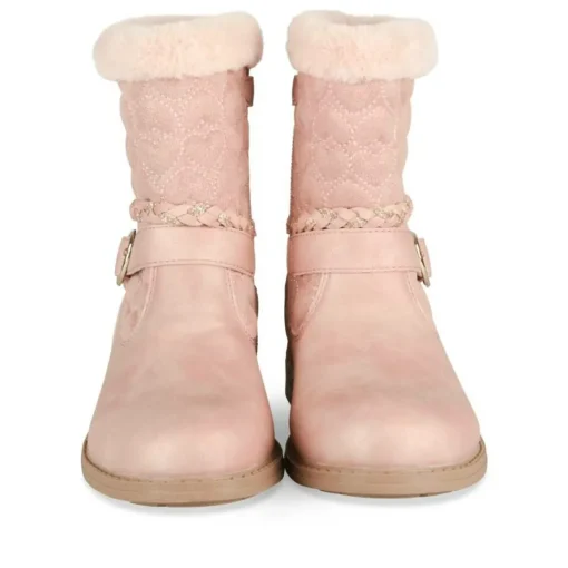 Bottines Fourré ROSE Fille Motif Uni Fermeture éclair