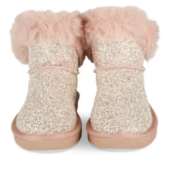 Bottines Fourré ROSE Fille Motif Paillettes A Enfiler