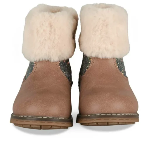 Bottines Fourré ROSE Fille Motif Paillettes Fermeture éclair