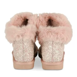 Bottines Fourré ROSE Fille Motif Paillettes A Enfiler