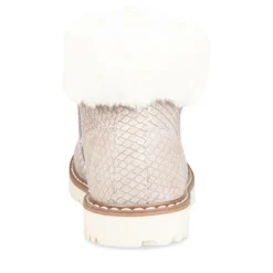 Bottines Fourré TAUPE Fille Motif Uni Lacets