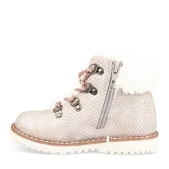 Bottines Fourré TAUPE Fille Motif Uni Lacets