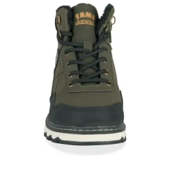 Bottines Fourré VERT Garçon Motif Uni Lacets