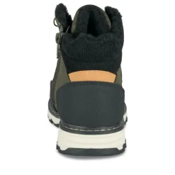 Bottines Fourré VERT Garçon Motif Uni Lacets