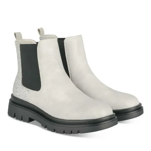 Bottines GRIS Fille Motif Paillettes A Enfiler