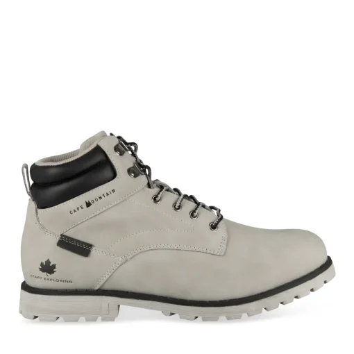 Bottines GRIS Homme Motif Uni Lacets