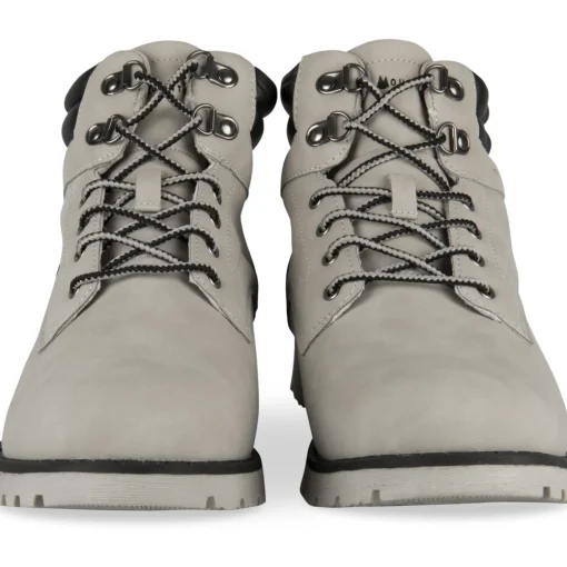 Bottines GRIS Homme Motif Uni Lacets
