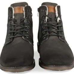 Bottines GRIS Homme Motif Uni Lacets