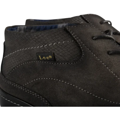 Bottines GRIS Homme Motif Uni Lacets