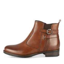 Bottines MARRON Femme CUIR Motif Uni Elastique + Fermeture éclair