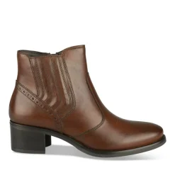 Bottines MARRON Femme CUIR Motif Uni Fermeture éclair