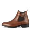 Bottines MARRON Femme CUIR Motif Uni Elastique