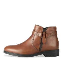 Bottines MARRON Femme CUIR Motif Uni Fermeture éclair