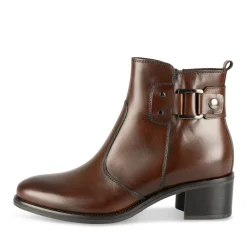 Bottines MARRON Femme CUIR Motif Uni Fermeture éclair