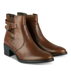 Bottines MARRON Femme CUIR Motif Uni Fermeture éclair