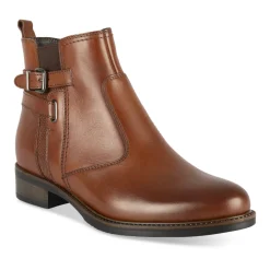 Bottines MARRON Femme CUIR Motif Uni Elastique + Fermeture éclair