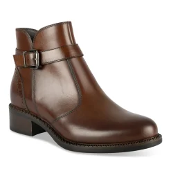 Bottines MARRON Femme CUIR Motif Uni Fermeture éclair