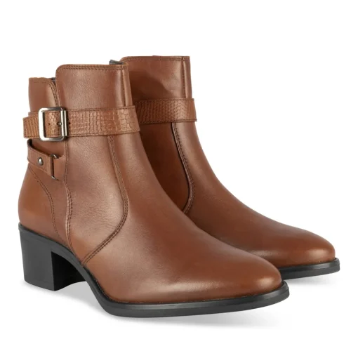 Bottines MARRON Femme CUIR Motif Uni Fermeture éclair