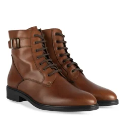 Bottines MARRON Femme CUIR Motif Uni Lacets