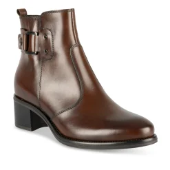 Bottines MARRON Femme CUIR Motif Uni Fermeture éclair