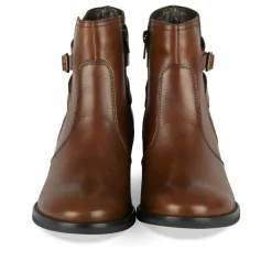 Bottines MARRON Femme CUIR Motif Uni Fermeture éclair