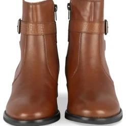 Bottines MARRON Femme CUIR Motif Uni Fermeture éclair