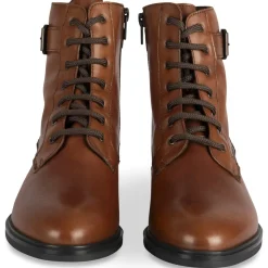 Bottines MARRON Femme CUIR Motif Uni Lacets
