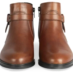 Bottines MARRON Femme CUIR Motif Uni Fermeture éclair