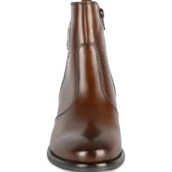 Bottines MARRON Femme CUIR Motif Uni Fermeture éclair