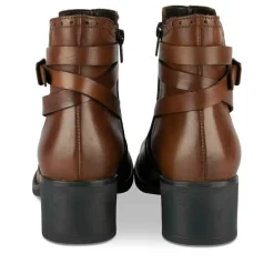 Bottines MARRON Femme CUIR Motif Uni Fermeture éclair