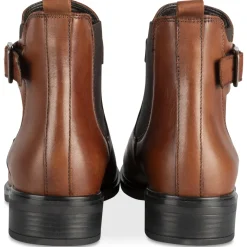 Bottines MARRON Femme CUIR Motif Uni Elastique