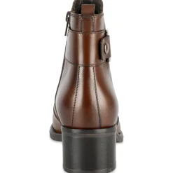Bottines MARRON Femme CUIR Motif Uni Fermeture éclair