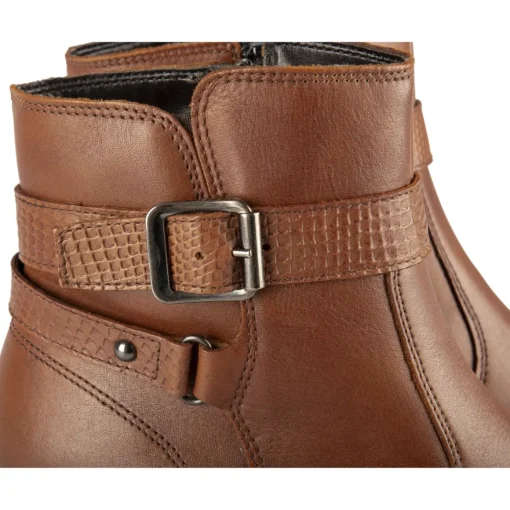 Bottines MARRON Femme CUIR Motif Uni Fermeture éclair