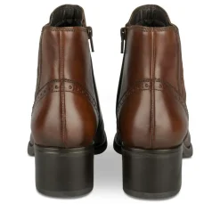 Bottines MARRON Femme CUIR Motif Uni Fermeture éclair