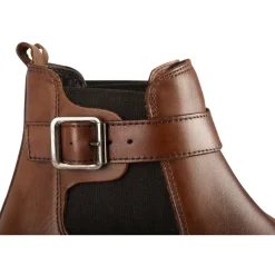 Bottines MARRON Femme CUIR Motif Uni Elastique