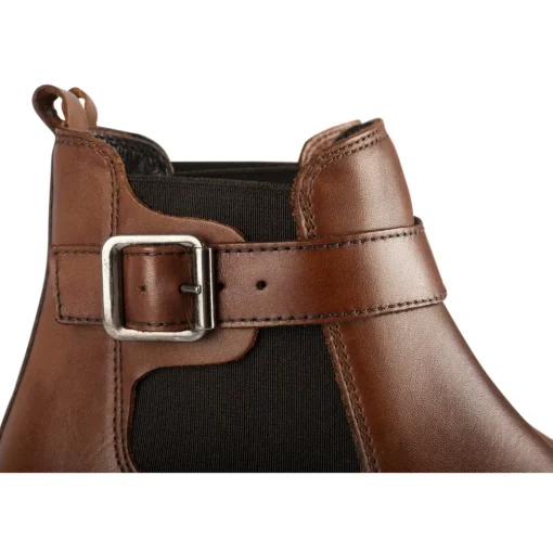 Bottines MARRON Femme CUIR Motif Uni Elastique