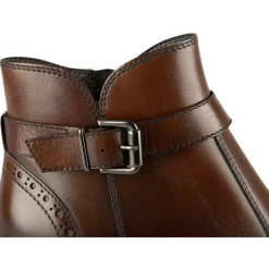 Bottines MARRON Femme CUIR Motif Uni Fermeture éclair