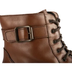 Bottines MARRON Femme CUIR Motif Uni Lacets