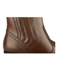 Bottines MARRON Femme CUIR Motif Uni Fermeture éclair