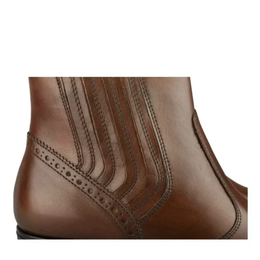 Bottines MARRON Femme CUIR Motif Uni Fermeture éclair