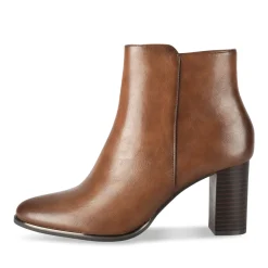 Bottines MARRON Femme Motif Uni Fermeture éclair