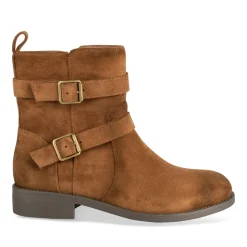 Bottines MARRON Femme Motif Uni Fermeture éclair