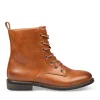 Bottines MARRON Femme Motif Uni Lacets