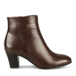 Bottines MARRON Femme Motif Uni Fermeture éclair