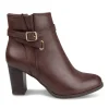 Bottines MARRON Femme Motif Uni Fermeture éclair